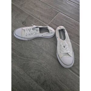 Women's Converse Chuck Taylor All Stars‎ White Gray Textured Scrunch Back Size 6
